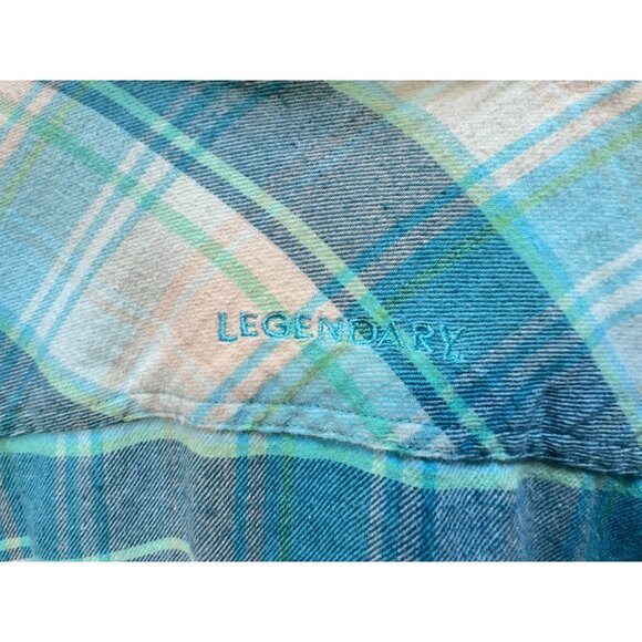 Legendary Whitetails Women’s Button Down Flannel Shirt Size MD Blue White Plaid - Picture 9 of 12